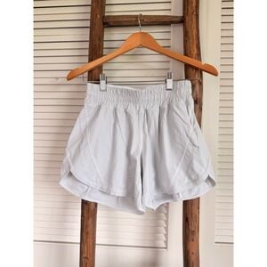 Lululemon Track That Mid-Rise Shorts Womens 6 Grey  Athletic Lined